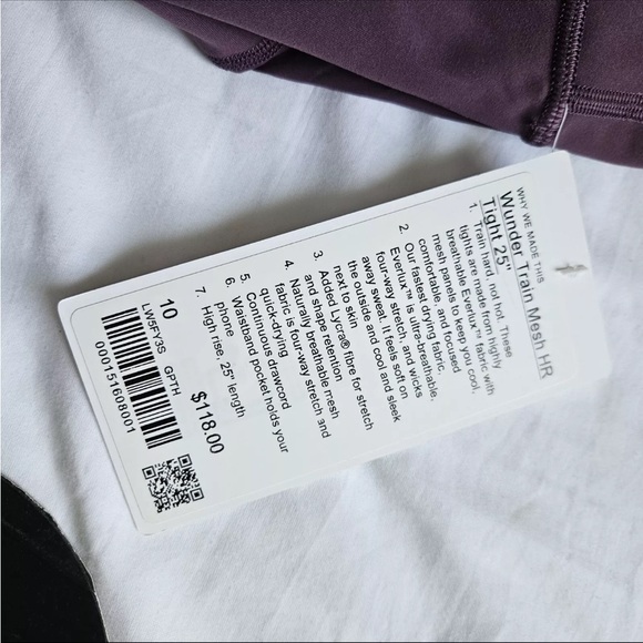 Lululemon Wunder Train Mesh HR Tight 25” GPTH Grape Thistle Women's Size 10 - Picture 7 of 7